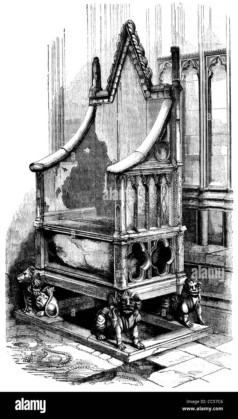 King Edward silla del trono de Coronación de St monarca británico Royal  Queen Asiento de Piedra Scone Abadía de Westminster santuario Fotografía de  stock - Alamy