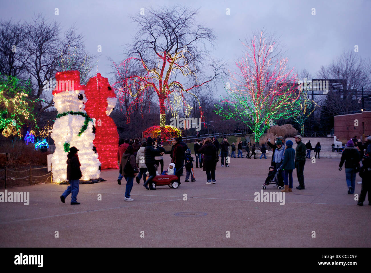 Lincoln Park Zoo festival de Luces de Navidad. Chicago, Illinois. Foto de stock