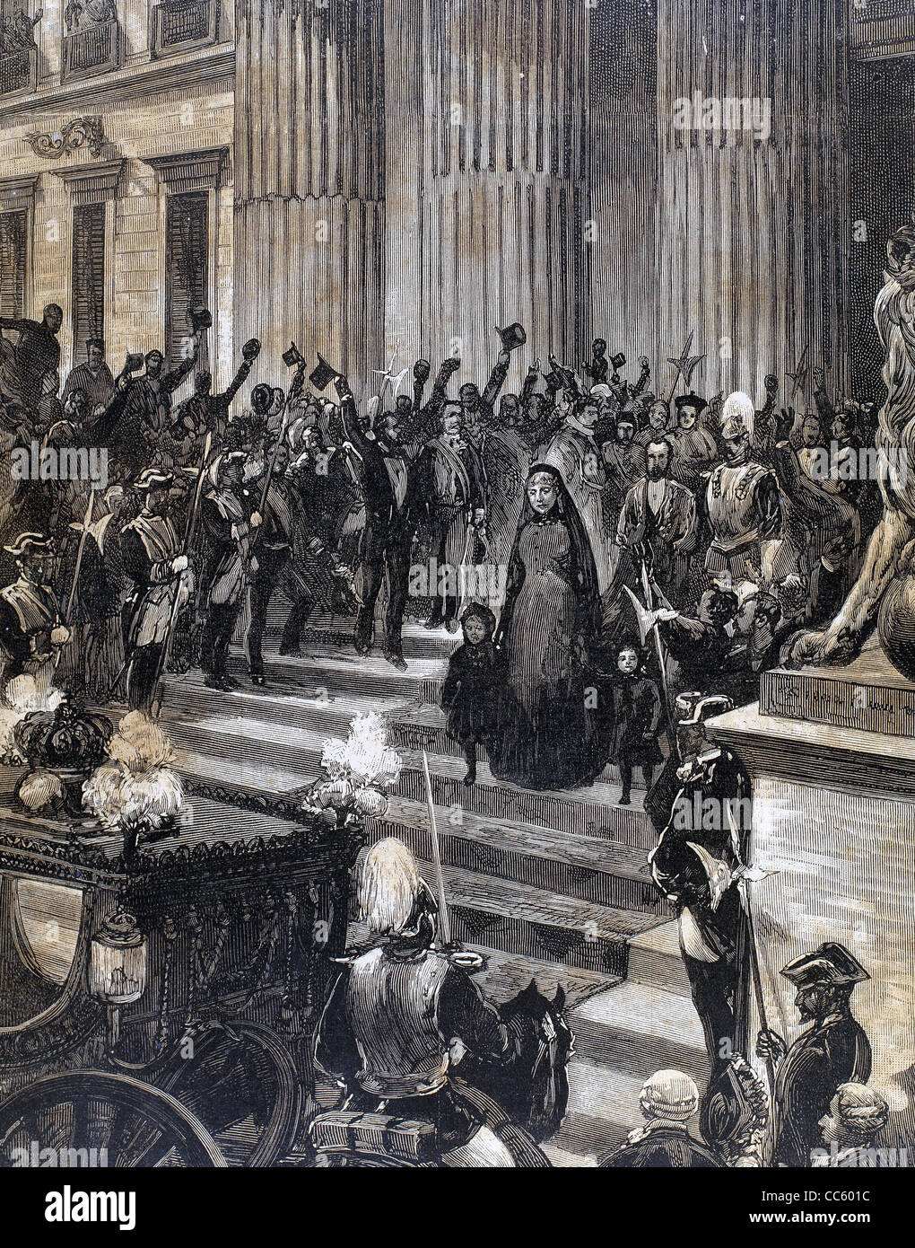 Regencia de María Cristina de Habsburgo-Lorena (1885-1902). La reina regente (1885-1902) del Congreso. Madrid. España. Foto de stock