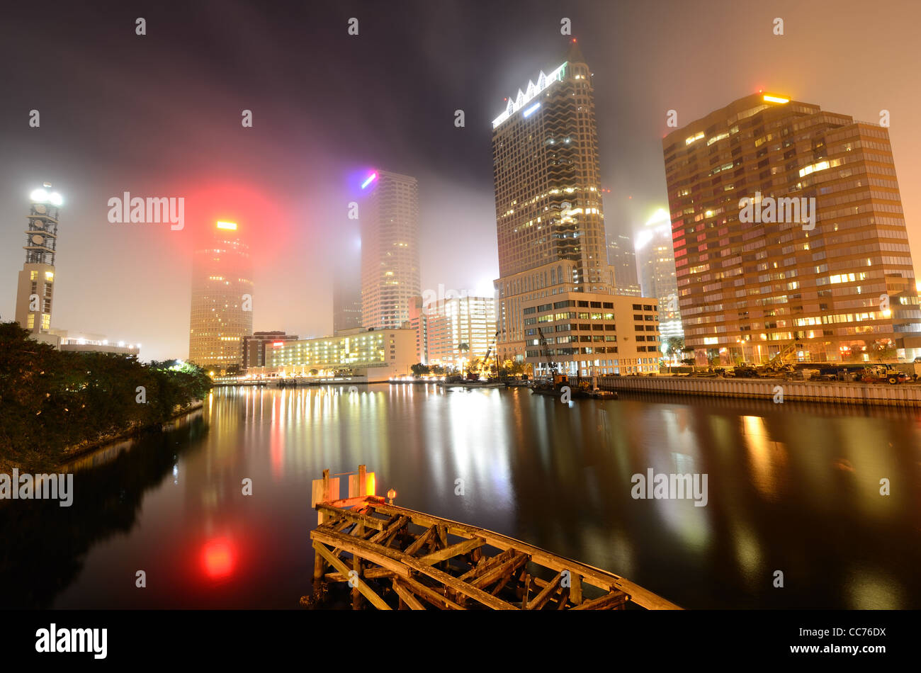 Perfil del centro de la ciudad de Tampa, Florida Foto de stock