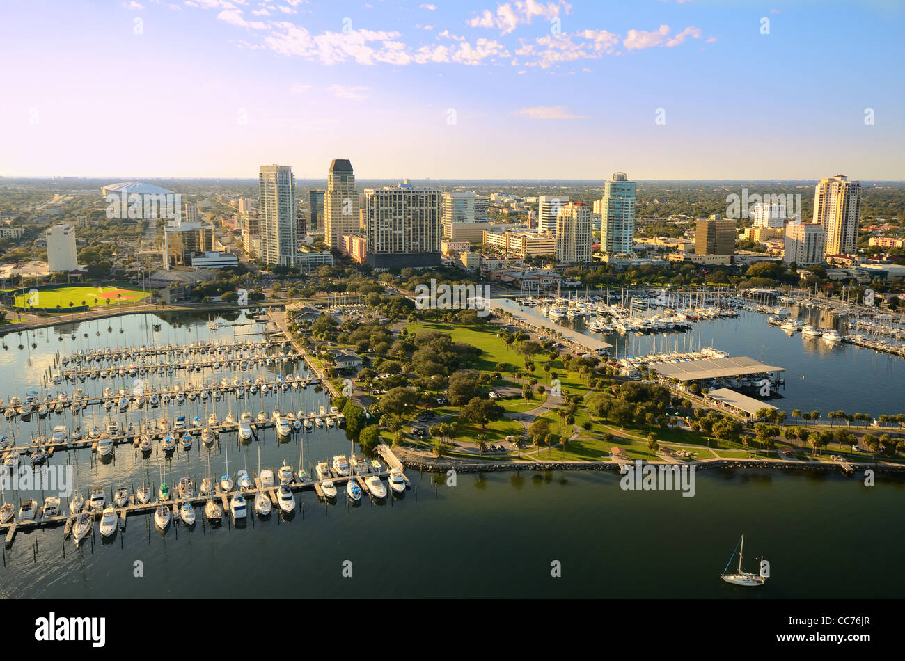 Vista aérea de San Petersburgo, Florida Foto de stock