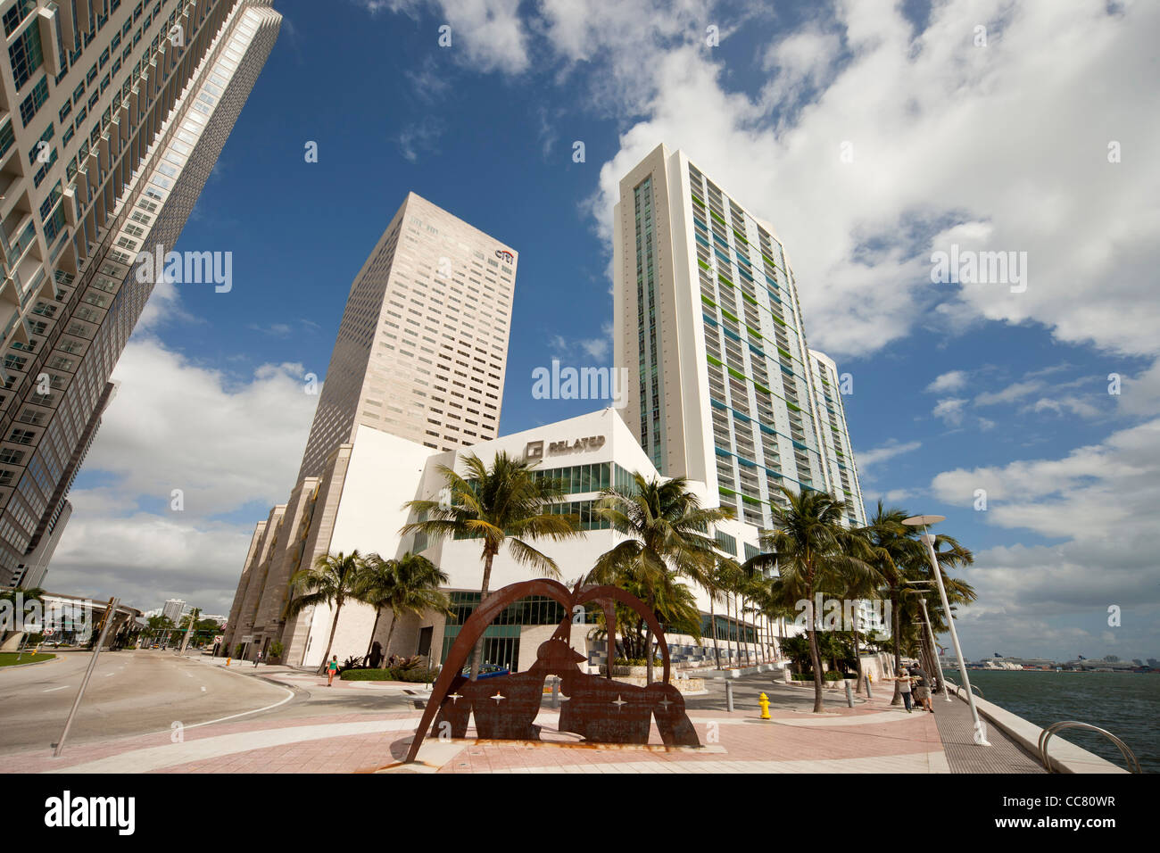 Rascacielos del centro de Miami, Florida, EE.UU. Foto de stock
