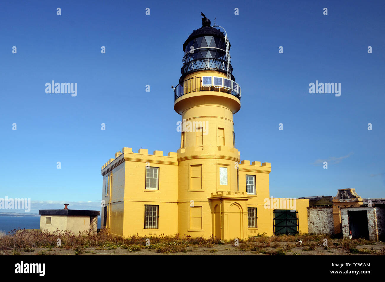 Inchkeith Lighthouse, el Firth of Forth, Escocia Foto de stock