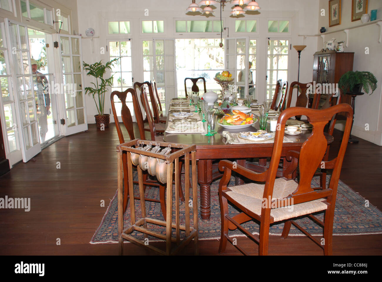 Edison y Ford Winter Estates - Thomas Edison's sala de desayuno Foto de stock