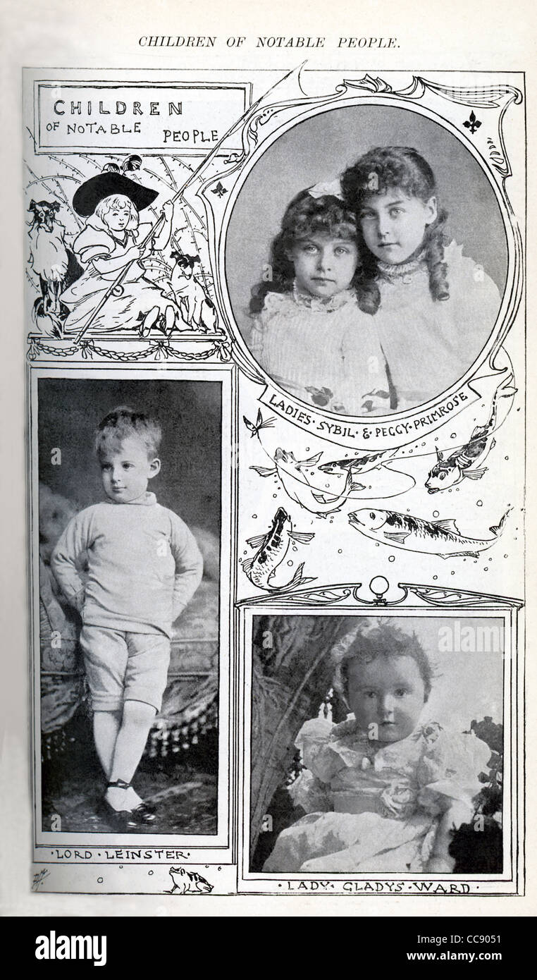 Desde la parte superior a la inferior: Señoras Sybil y Peggy-Primrose, Señor Leinster-Edward Fitzgerald, y la señora Gladys Ward. Foto de stock