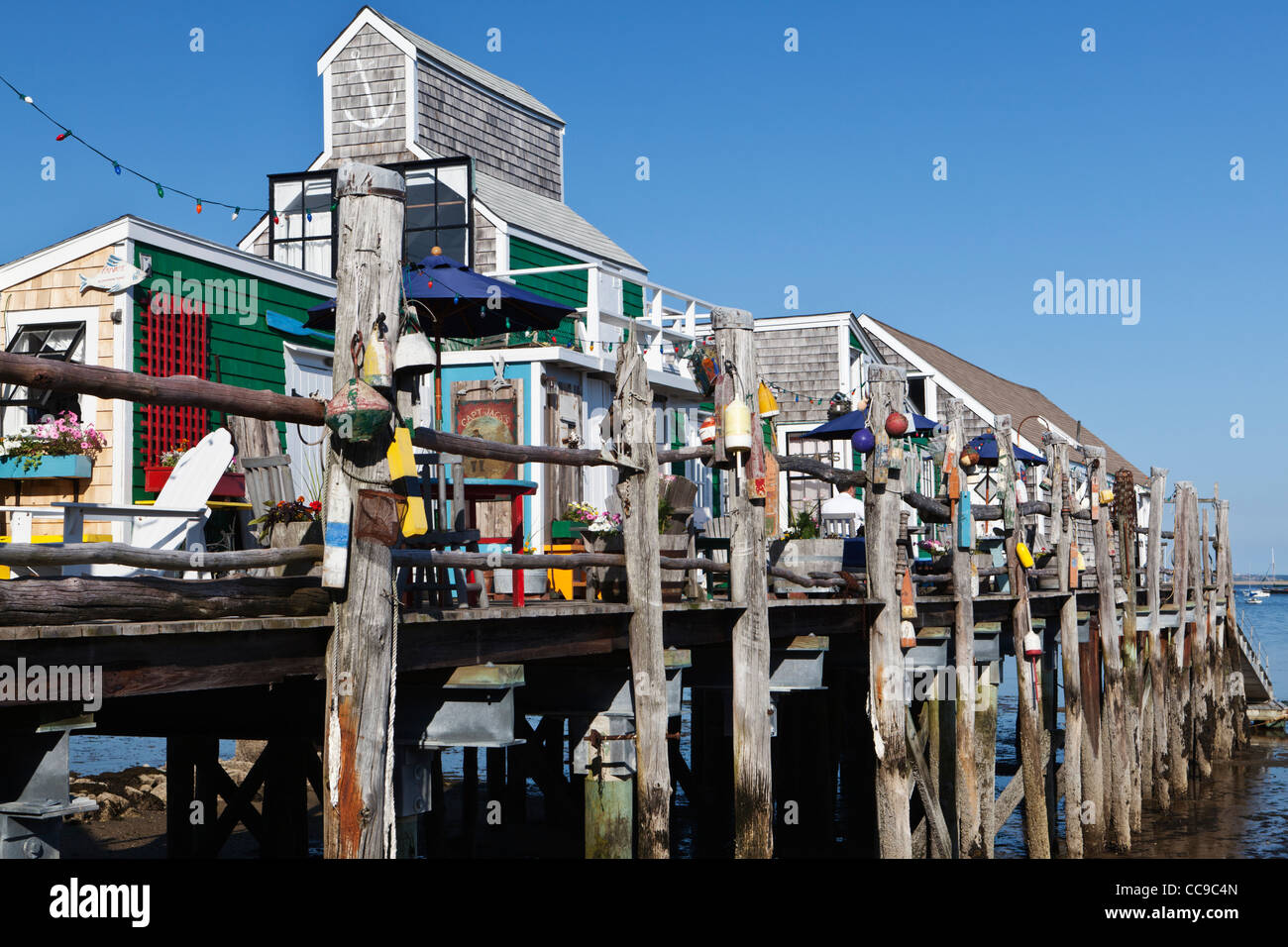 El capitán Jack's Wharf Provincetown, Cape Cod Massachusetts EE.UU. Foto de stock