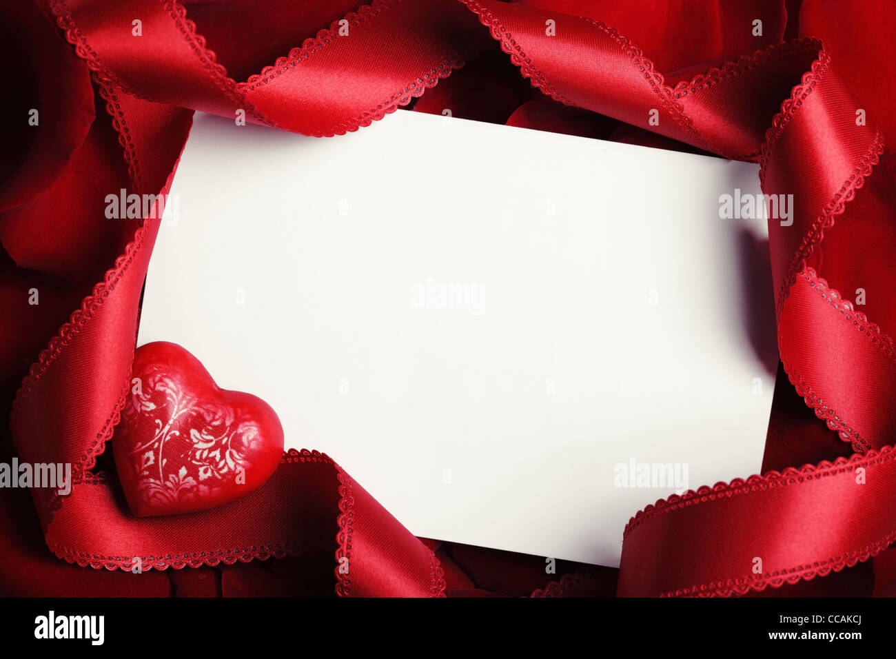 Tarjeta de San Valentín con un espacio en blanco. Foto de stock