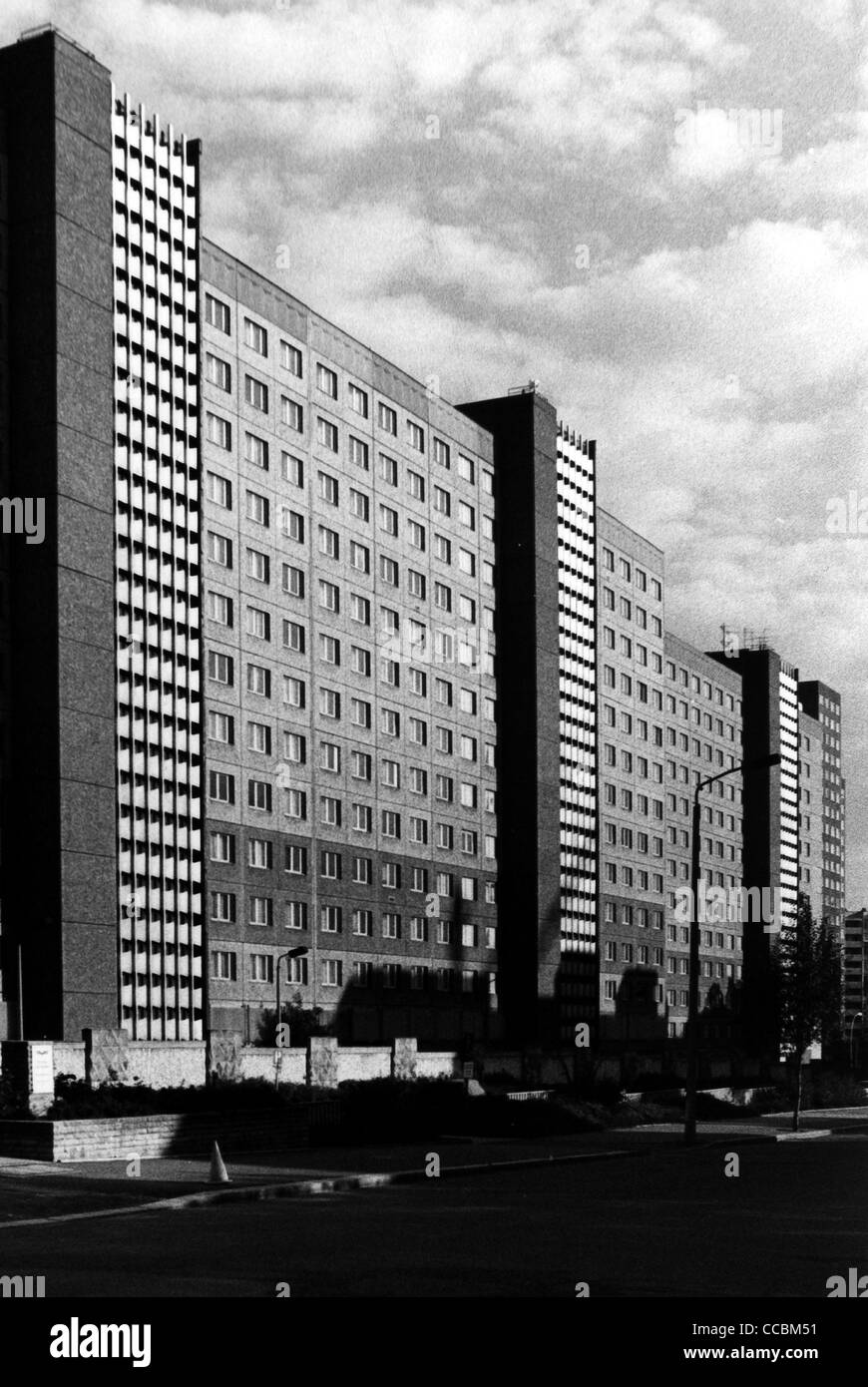 Sede del Ministerio de Seguridad del Estado de la RDA en Berlín en agosto de 1989. Foto de stock
