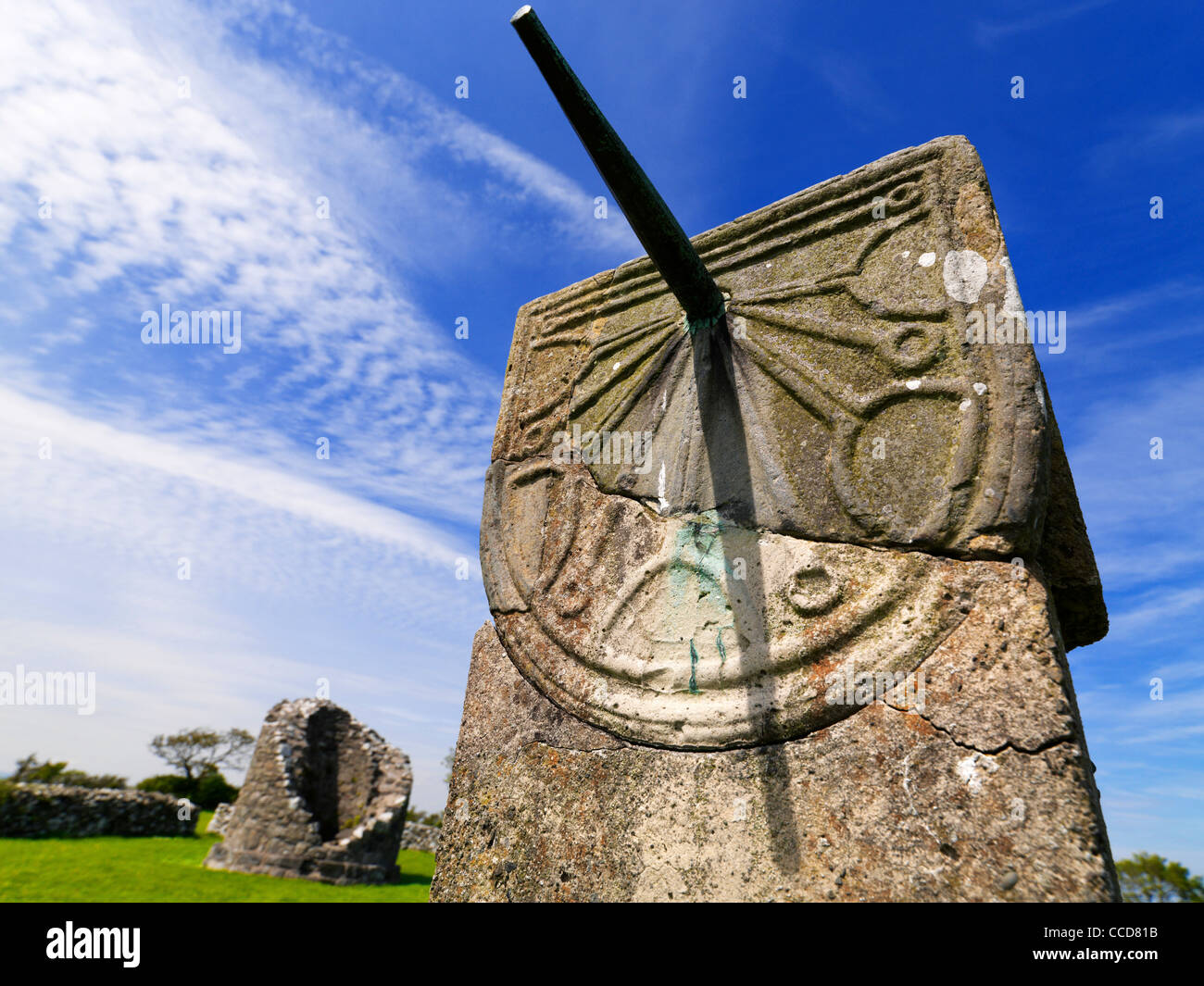 Sitio monástico Nendrum Mahee Island, Co.Down, Irlanda del Norte Foto de stock