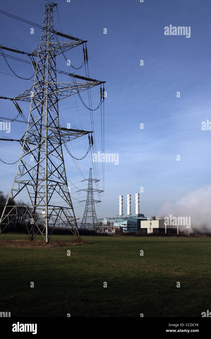 La turbina de gas de ciclo combinado Centica Power Station, Norte Kilingholme, Lincolnshire Foto de stock