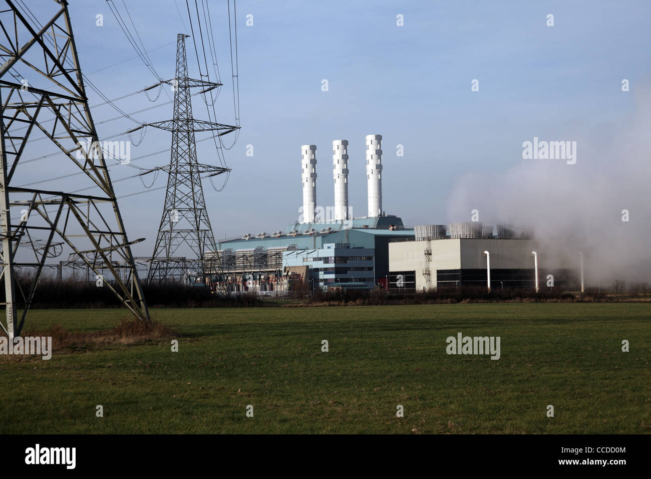 La turbina de gas de ciclo combinado Centica Power Station, Norte Kilingholme, Lincolnshire Foto de stock