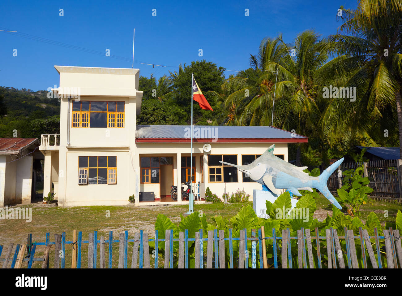 Oficina de Pesca en Com, Timor-Leste, Asia Foto de stock