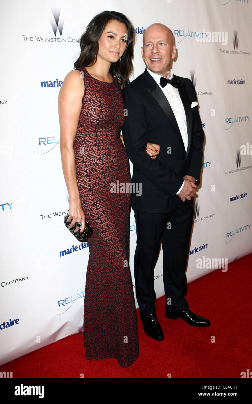 Bruce Willis, esposa Emma Heming Weinstein Company's Golden Globe