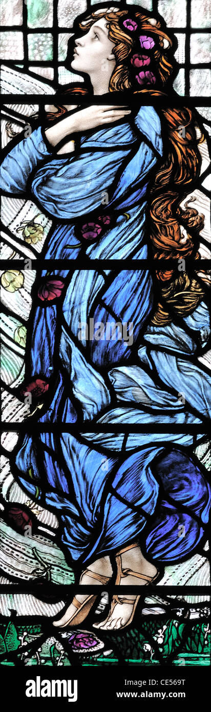 Vitral representando la esperanza, la Catedral de Dunblane, Escocia Foto de stock