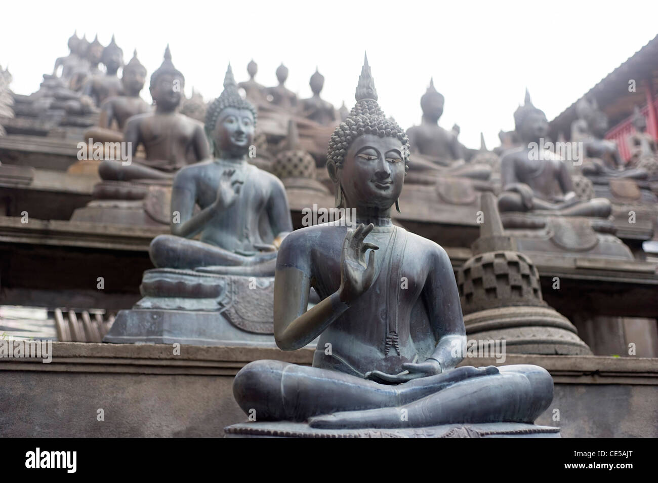 Estatua budista en Gangaramaya Temle. Sri Lanka Foto de stock