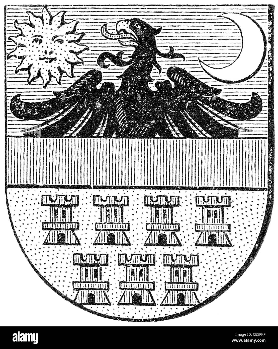 Escudo de armas de Transilvania, (Monarquía AustroHúngara Fotografía