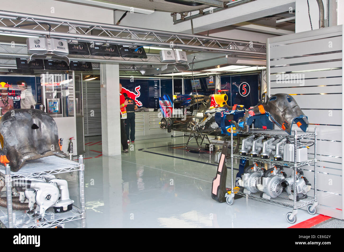 Red Bull,pit lane,Fórmula 1, Hockenheimring, Hockenheim, Alemania, Europa Foto de stock