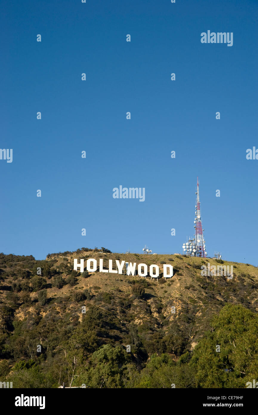 El famoso cartel de Hollywood en las colinas de Hollywood Foto de stock