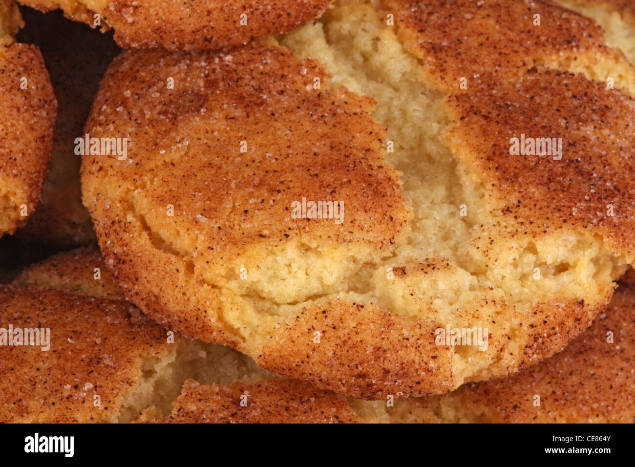 Imagen macro de una cookie snickerdoodle casero Foto de stock