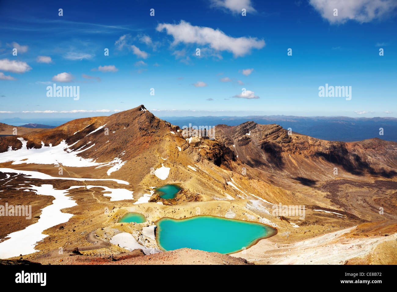 Lagos Esmeralda, el Parque Nacional de Tongariro, Nueva Zelanda Foto de stock