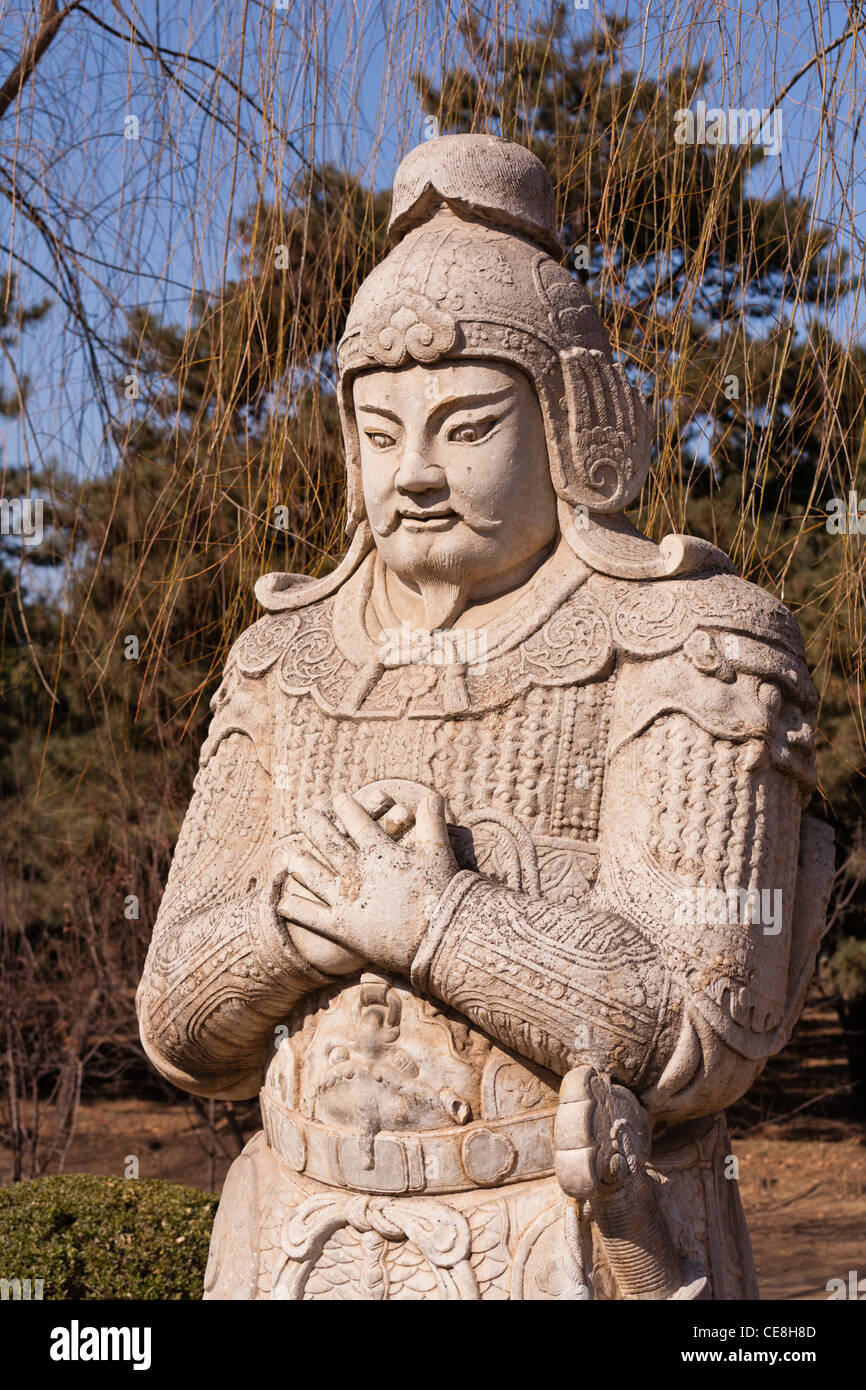 Escultura en el espíritu sagrado o de la vía que conduce a las tumbas Ming fuera de Beijing, China. Foto de stock
