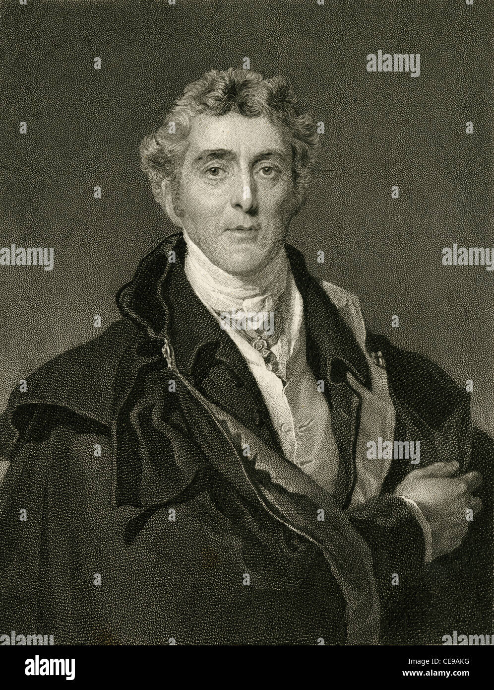 1830 Grabado de Arthur Wellesley, primer duque de Wellington. Foto de stock