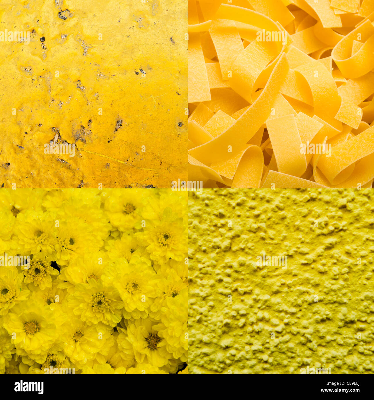Collage de amarillo fondos de textura abstracta Foto de stock