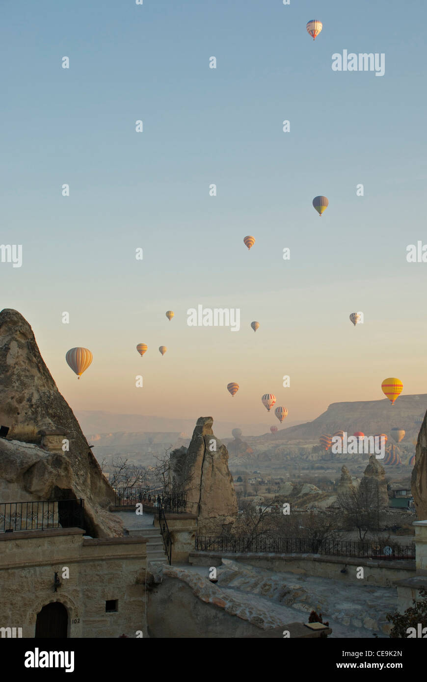 Los globos de aire caliente Cappadocia, Turquía Foto de stock