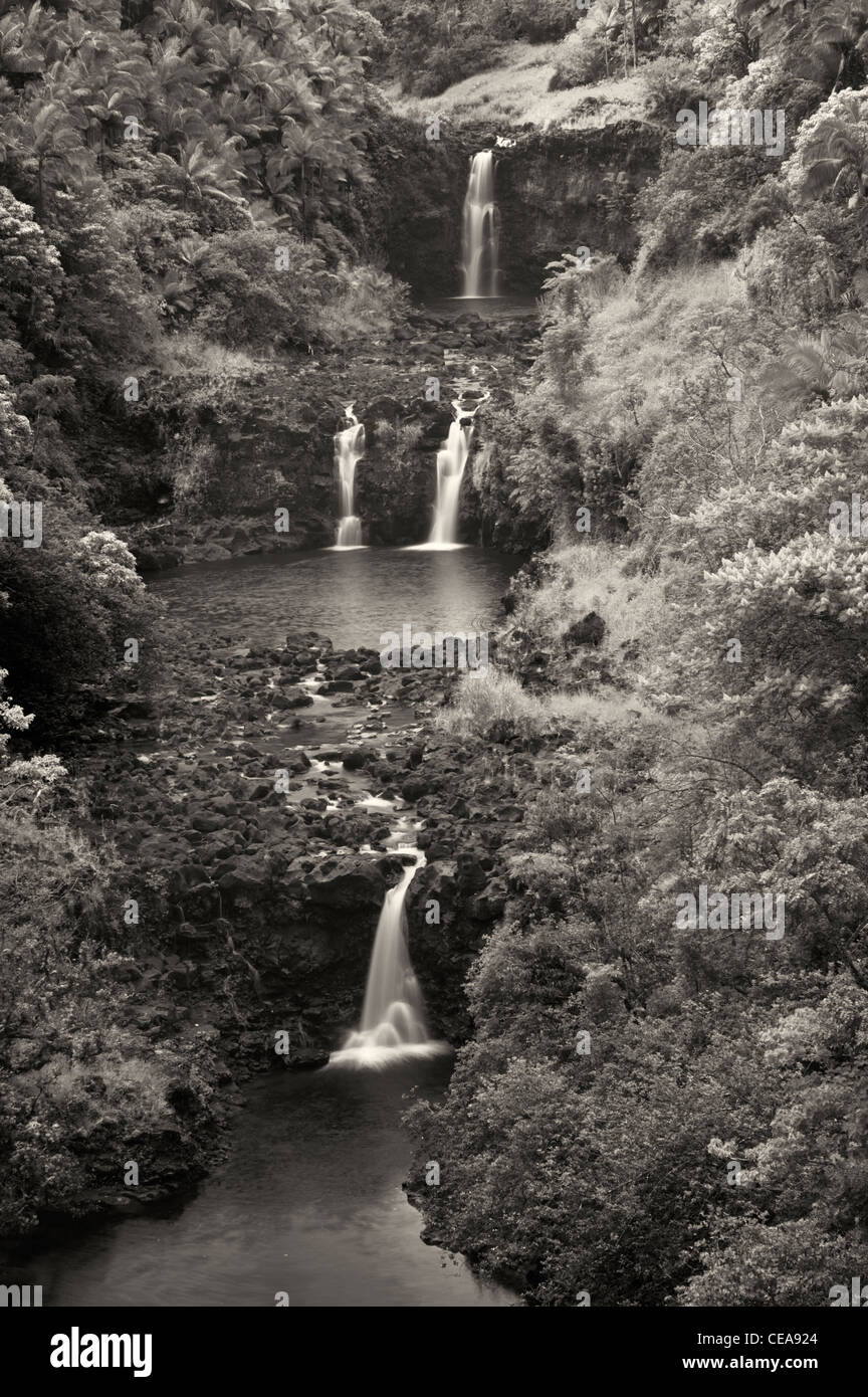 UmaUma Falls. Hawai, la Isla Grande. Foto de stock