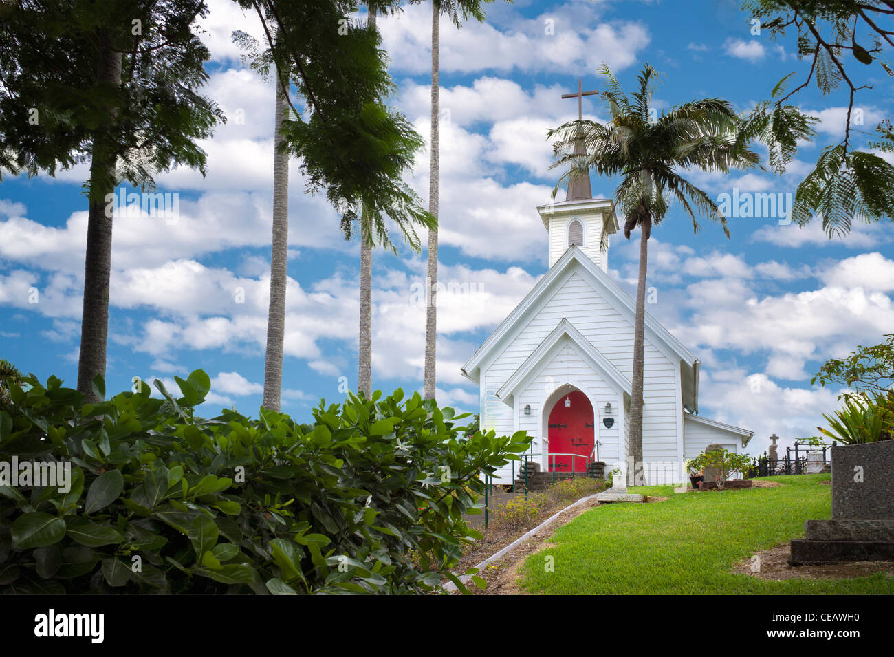 Iglesia Episcopal en Hawi. Hawai, la Isla Grande Foto de stock
