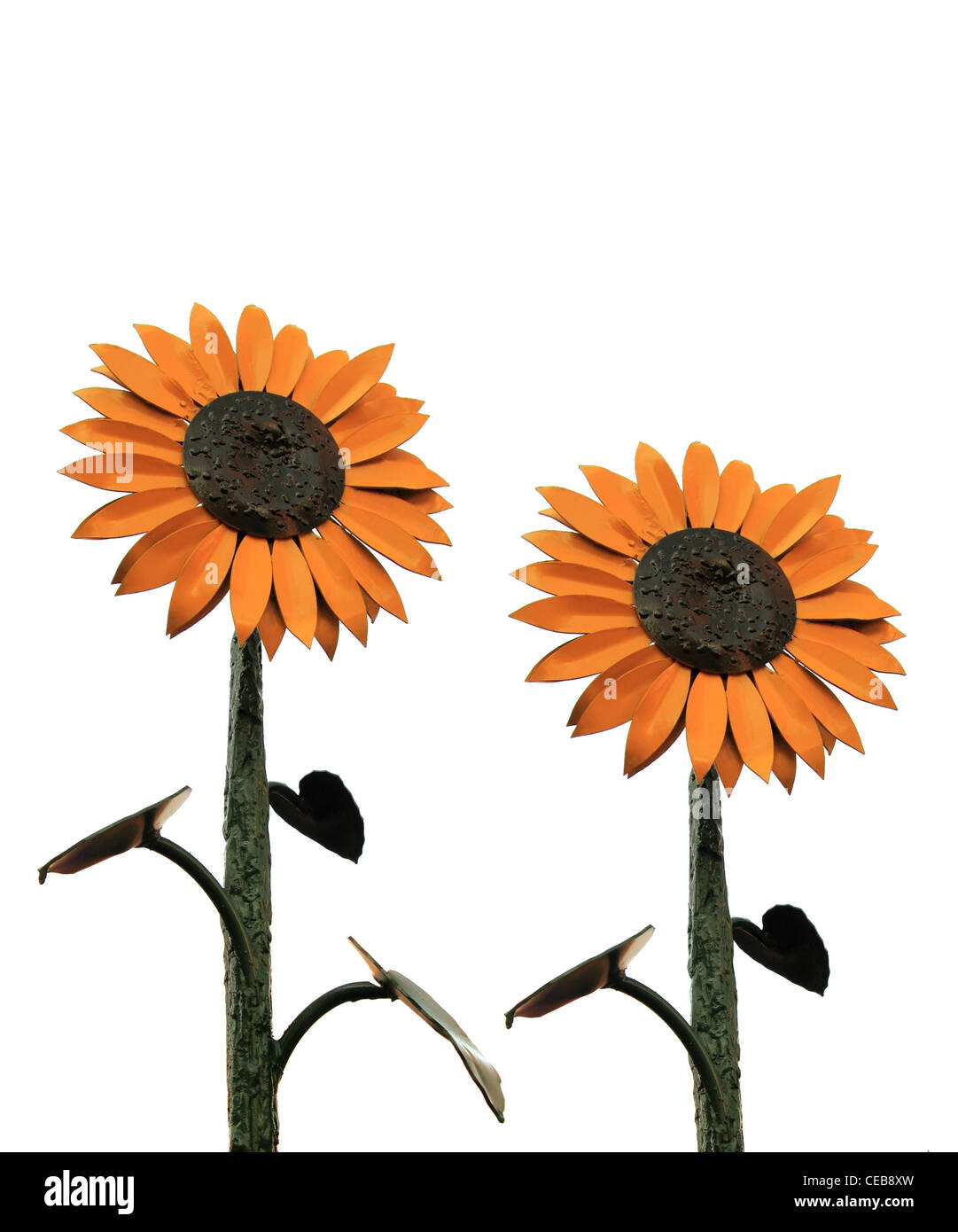 Girasoles de metal Foto de stock