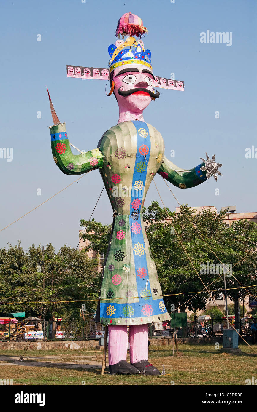 La India, Delhi, Dasara Festival, Ravana efigie Foto de stock