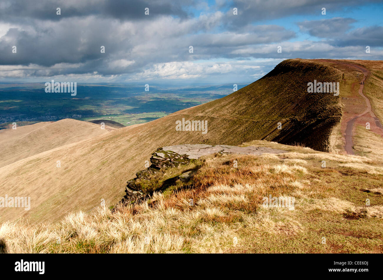 Un paisaje de pluma y ventilador en Brecon Beacons gales Foto de stock