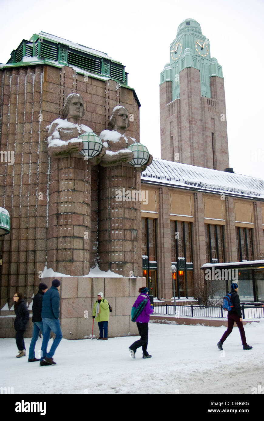 Finlandia. Helsinki. Estación de ferrocarril. Foto de stock