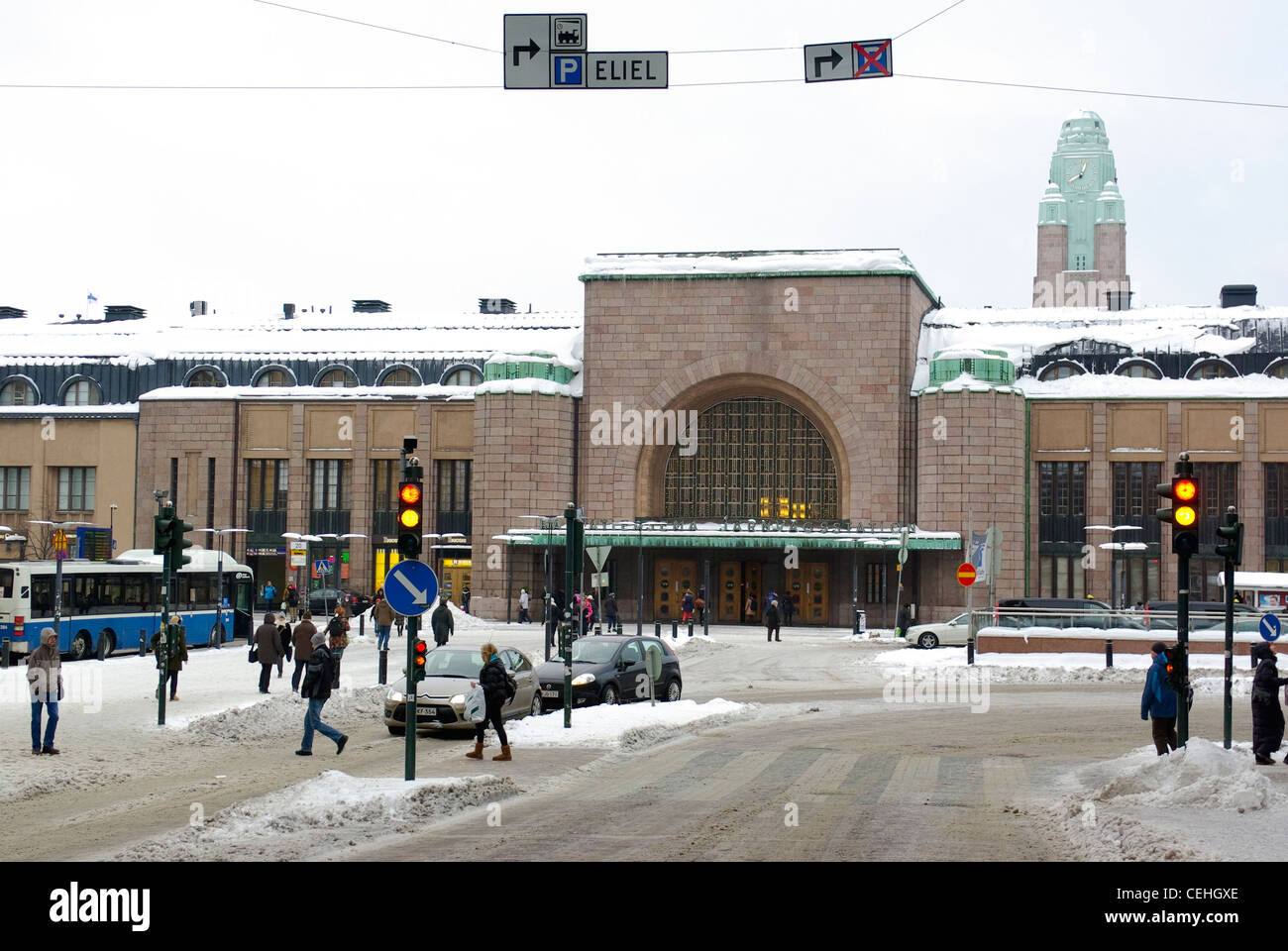 Finlandia. Helsinki. Estación de ferrocarril. Foto de stock