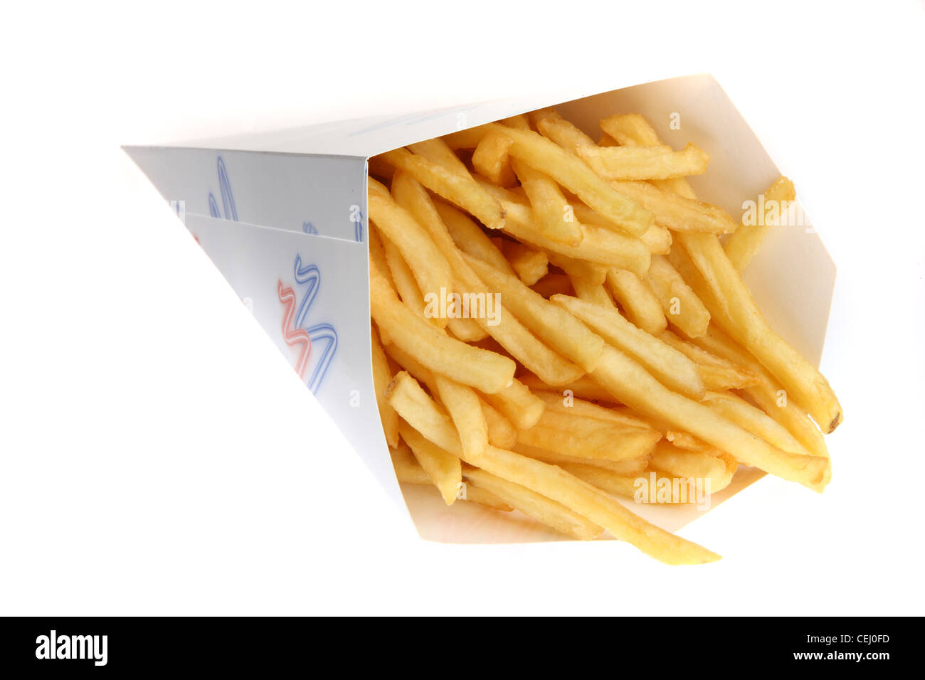 Nutrición, comida rápida. Las patatas fritas. Foto de stock