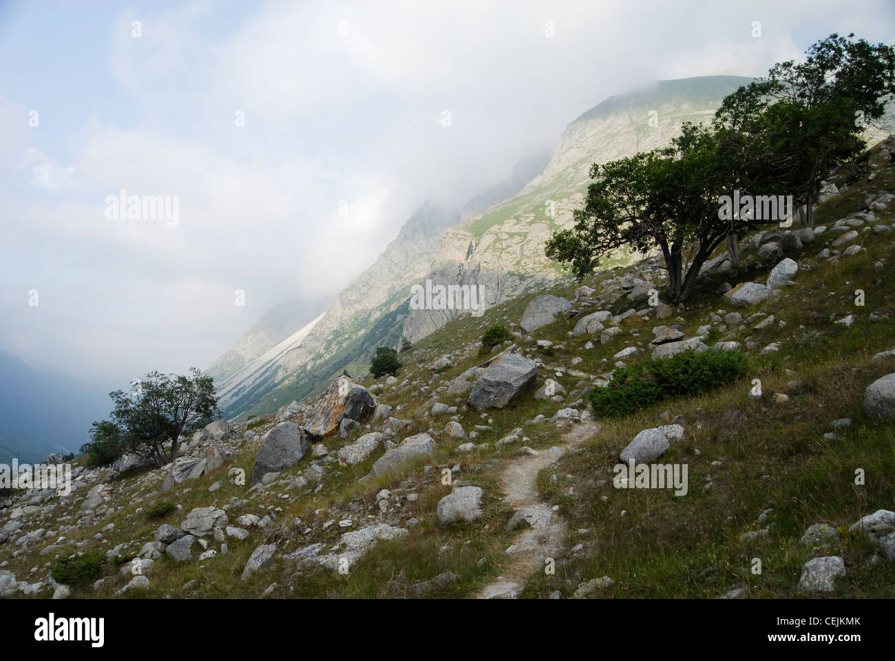Montañas del Cáucaso de Kabardino-Balkaria, Rusia Foto de stock