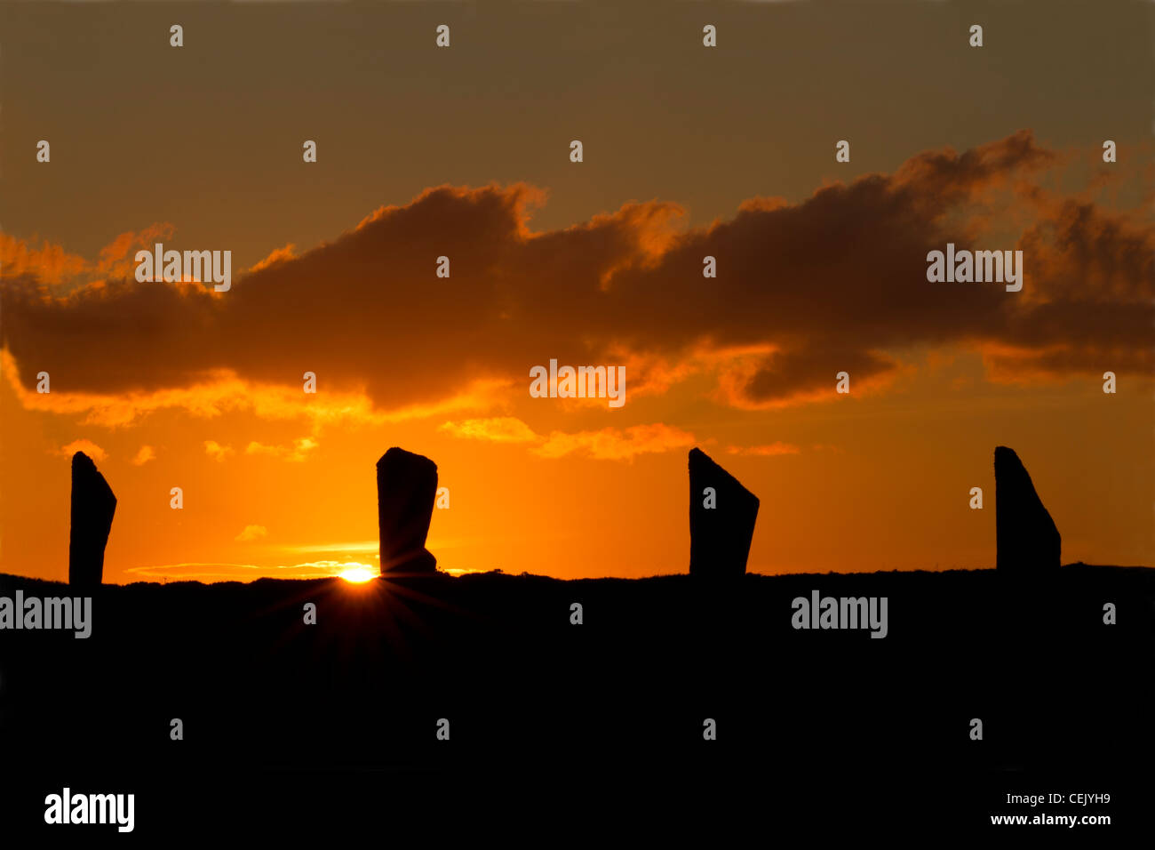 Anillo de Brodgar Standing Stones Foto de stock