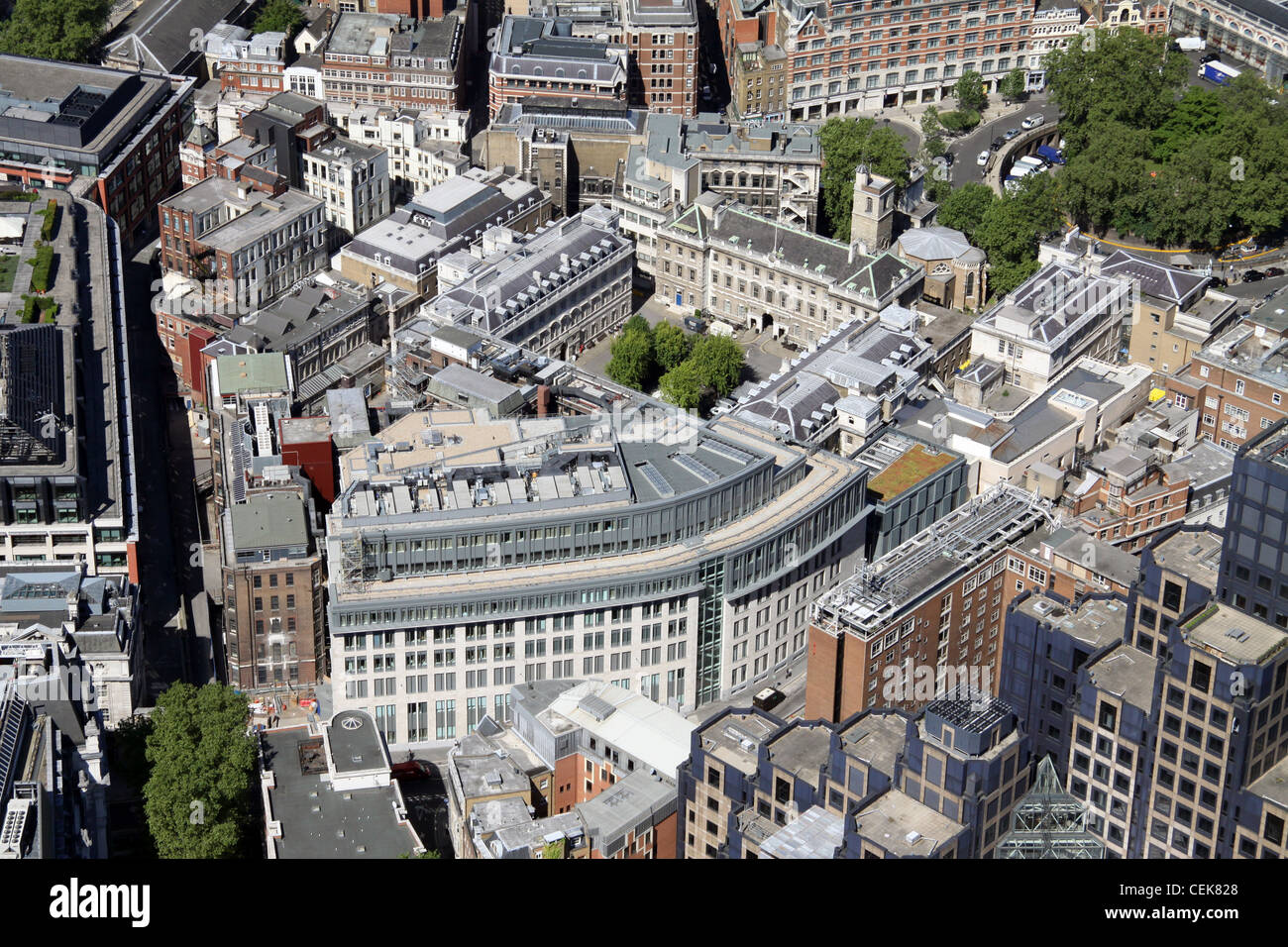 Imagen aérea de San Bartholemew's Hospital, Londres EC4 Foto de stock