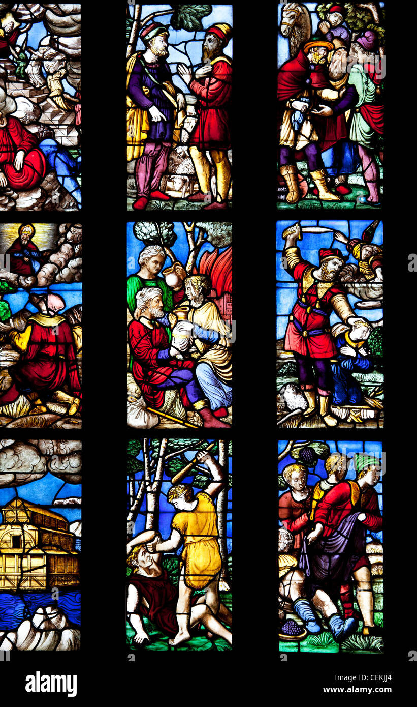 Italia, Milán, la catedral de Milán, la ventana 3, Antiguo Testamento Foto de stock