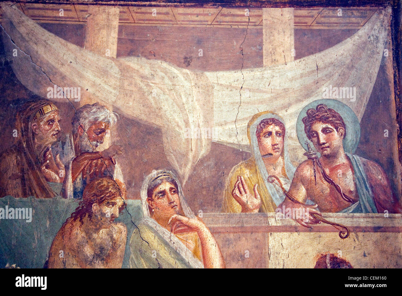Italia, Naples, museo, desde Pompeya, el poeta trágico (Casa VI 8, 3-5), y Alecesti Admeto Foto de stock