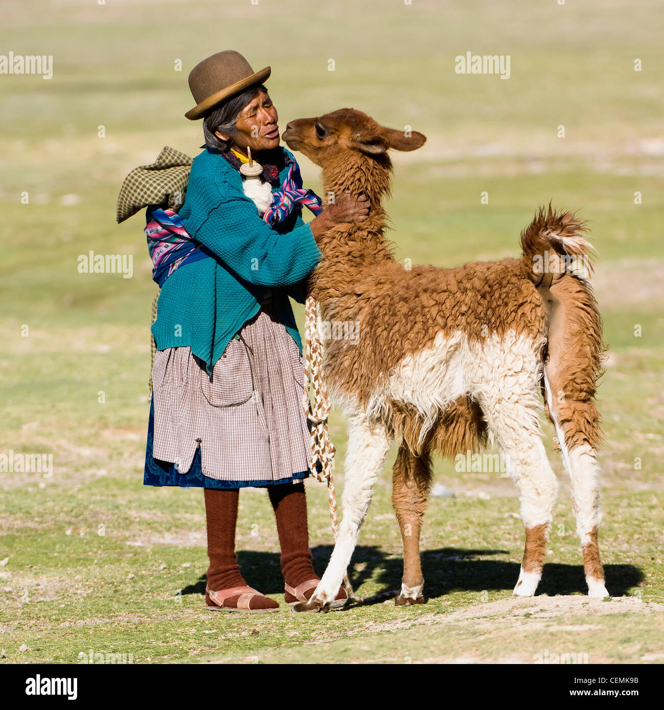 Mujer con llamas Foto de stock