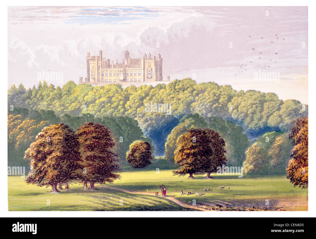 Castillo de Belvoir casa señorial Inglaterra Leicestershire Vale del edificio Belvoir James Wyatt UK Foto de stock