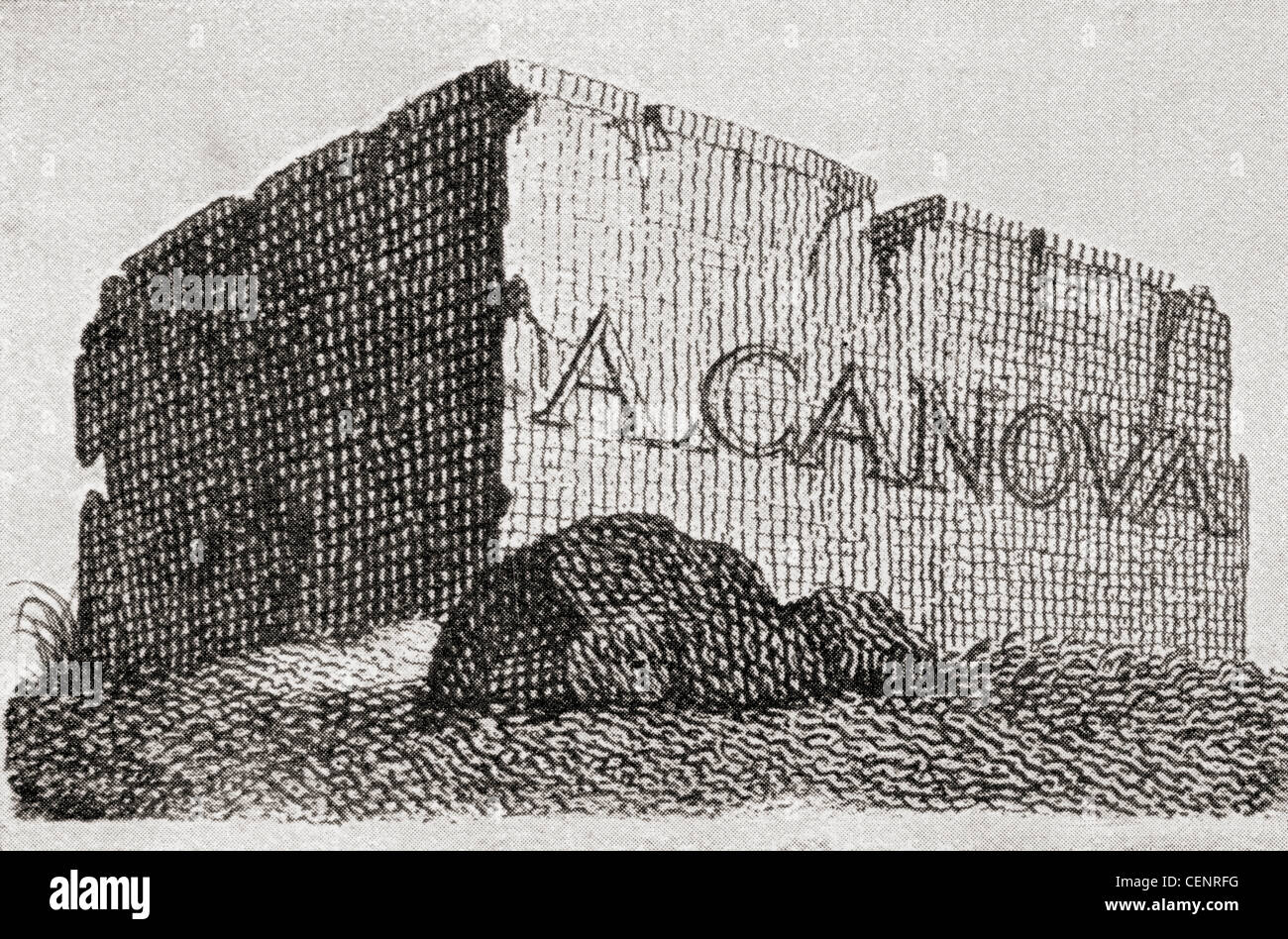 La tarjeta de visita de Antonio Canova, representando un enorme bloque de mármol. Antonio Canova, 1757 - 1822. Escultor italiano. Foto de stock