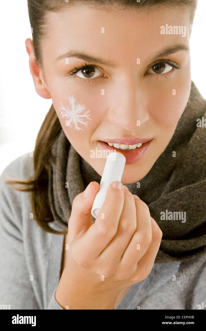 Protección facial de invierno Foto de stock
