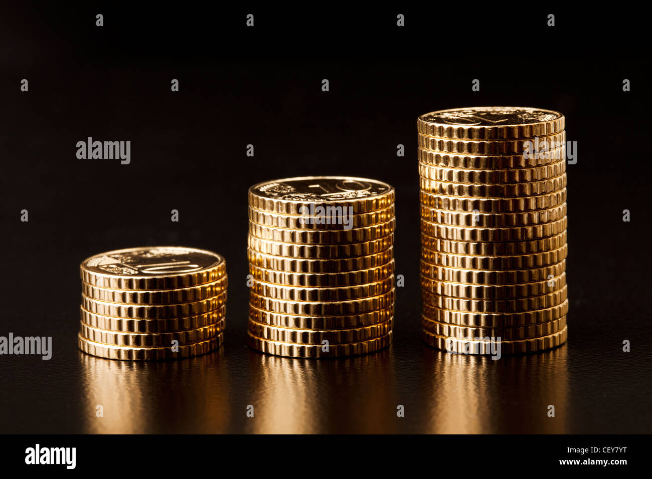 monedas de oro Foto de stock