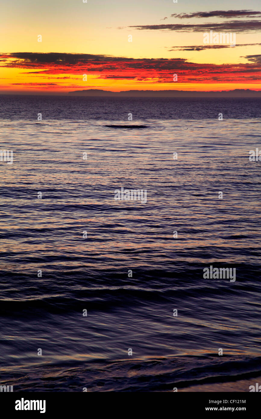 Atardecer del océano pacifico,California, Foto de stock