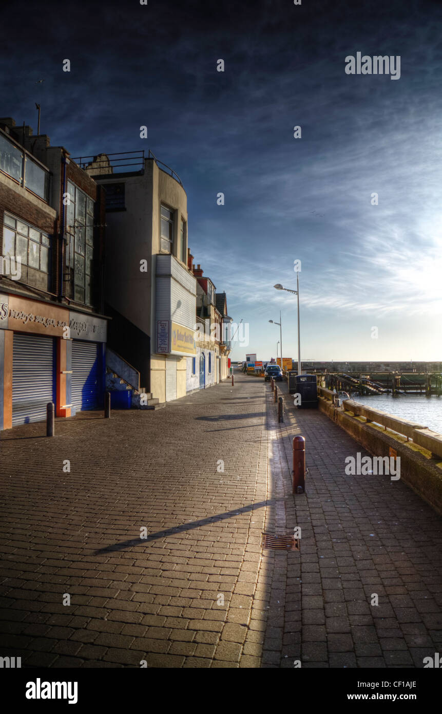 Bridlington Harbour Front Foto de stock