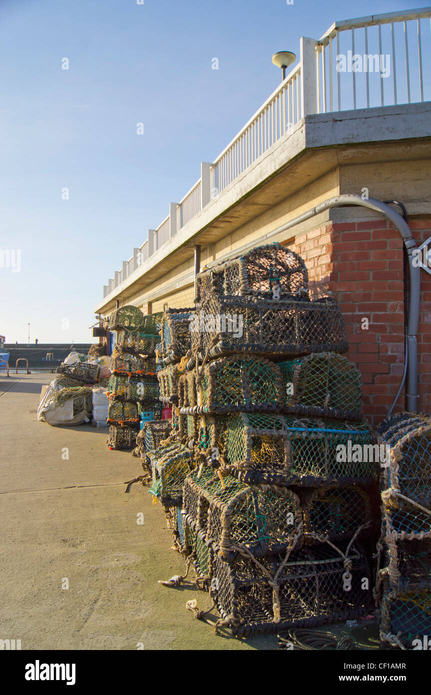 Equipo de pesca en Bridlington en East Yorkshire Foto de stock