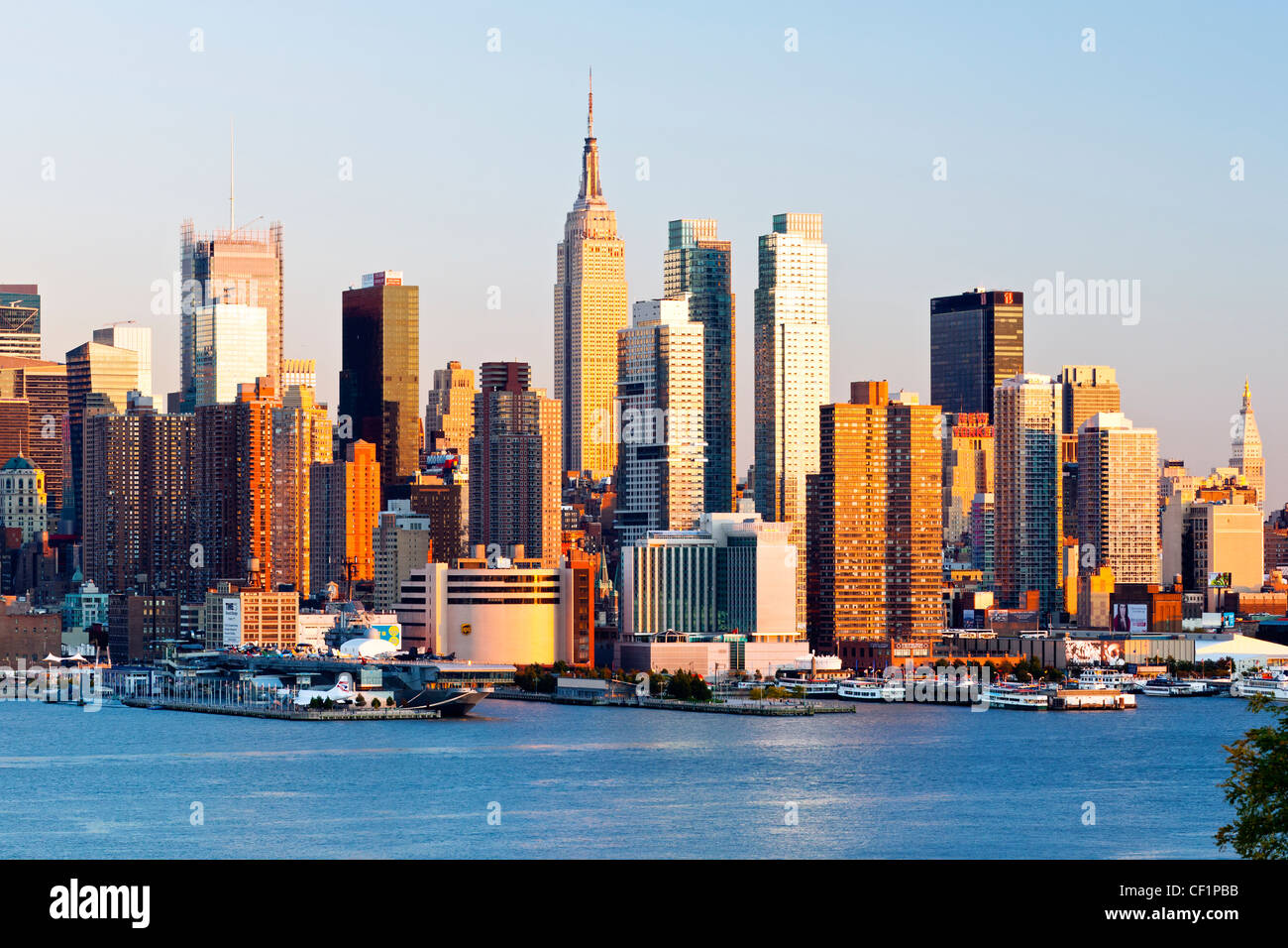 Manhattan, vistas de Manhattan, al otro lado del Río Hudson, Nueva York, Estados Unidos de América Foto de stock